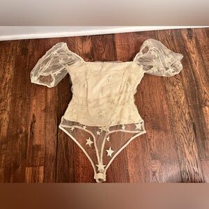 Gold & White Star Bodysuit